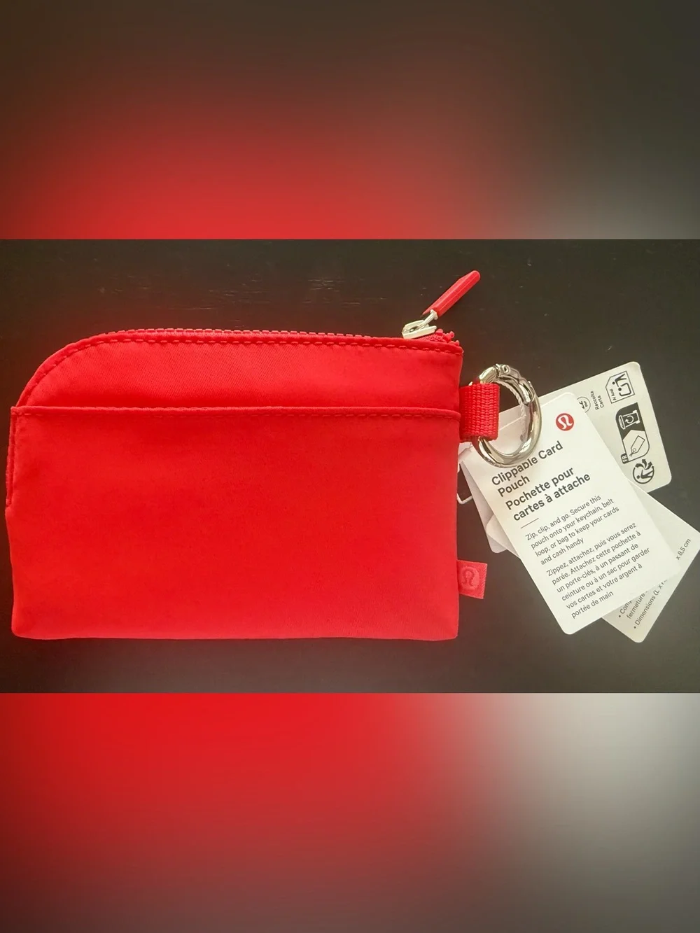 Lululemon NWT Red Clippable Card Pouch